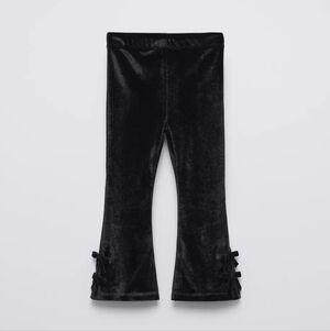Flared Velvet Bow Pants